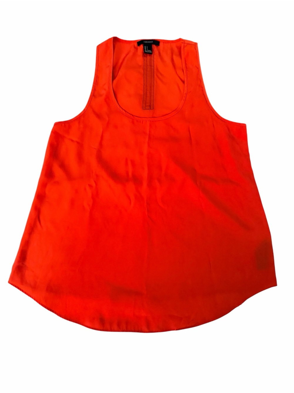 Forever 21 Electric Orange Lightweight Sleeveless Top Size L